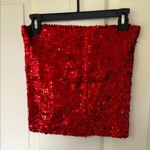 RED Sequin Skirt